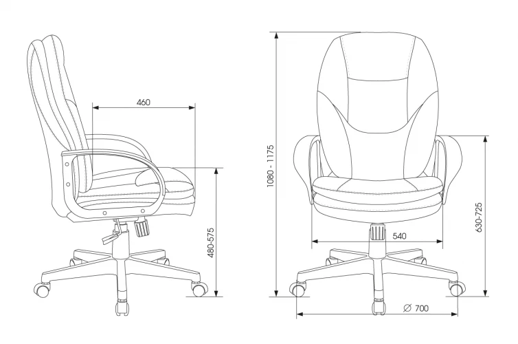 Кресло руководителя Бюрократ CH-868LT черный эко.кожа крестов. пластик