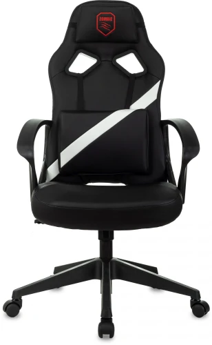Кресло игровое Zombie 300 черный/белый эко.кожа с подголов. крестов. пластик пластик черный