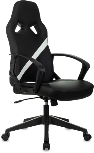 Кресло игровое Zombie 300 черный/белый эко.кожа с подголов. крестов. пластик пластик черный