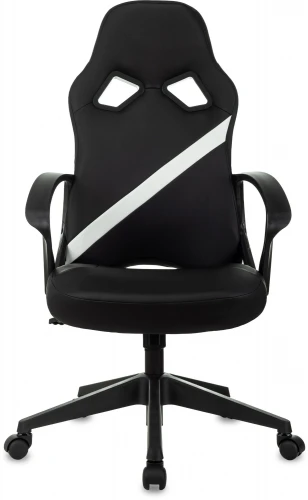 Кресло игровое Zombie 300 черный/белый эко.кожа с подголов. крестов. пластик пластик черный