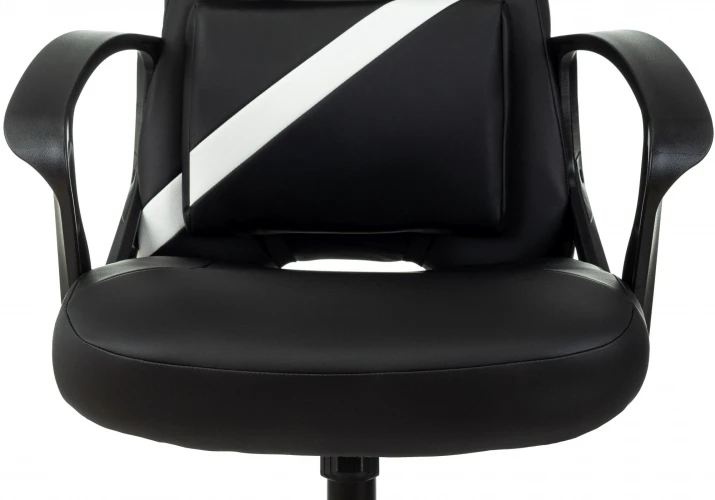 Кресло игровое Zombie 300 черный/белый эко.кожа с подголов. крестов. пластик пластик черный