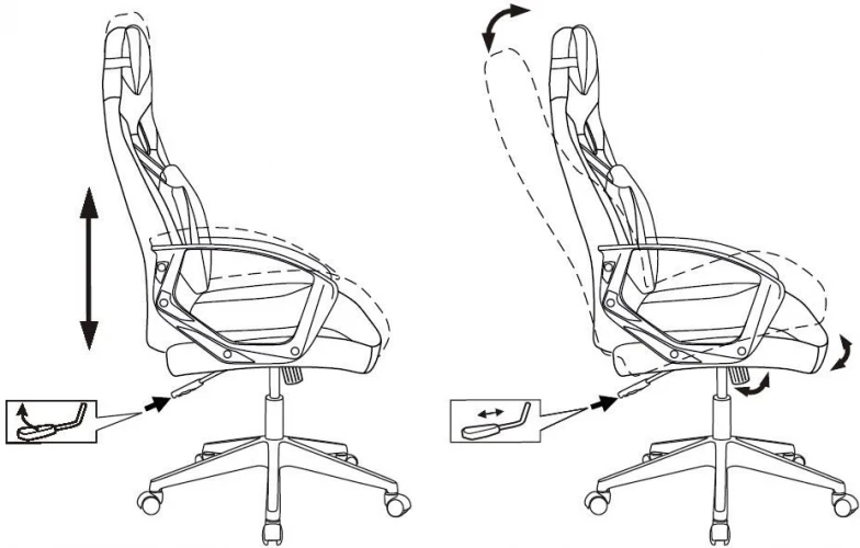Кресло игровое Zombie 300 черный/белый эко.кожа с подголов. крестов. пластик пластик черный