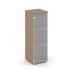 Estetica Шкаф сред. узкий лев. (1 сред. фасад стекло) ES.SU-2.4 (L) Латте/Сатин матовый 400*420*1207