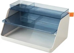 Лоток горизонтальный Deli XDM34grey 2отд. для бумаг A4 315x270x170мм серый/прозрачный пластик (упак.:1шт)