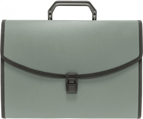 Портфель Бюрократ -BPP13LGREY 13 отдел. A4 с окантовкой пластик 0.7мм серый