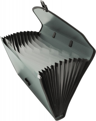 Портфель Бюрократ -BPP13LGREY 13 отдел. A4 с окантовкой пластик 0.7мм серый