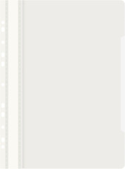 Папка-скоросшиватель Бюрократ PS-P20WH A4 прозрач.верх.лист боков.перф. пластик белый 0.12/0.16