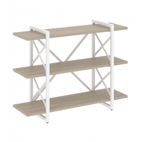 Loft Стеллаж на регулируемых опорах-3 полки VR.L-MST.O-3.8V Дуб аттик/Белый металл 1200*400*910