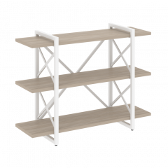 Loft Стеллаж на регулируемых опорах-3 полки VR.L-MST.O-3.8V Дуб аттик/Белый металл 1200*400*910