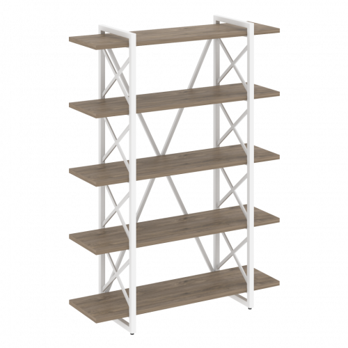 Loft Стеллаж на регулируемых опорах-5 полок VR.L-MST.O-5.8V Тиквуд тёмный/Белый металл 1200*400*1650