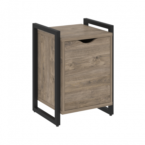 Loft Тумба на регулируемых опорах с распашным фасадом VR.L-T2.O Тиквуд тёмный/Чёрный металл 500*460*719