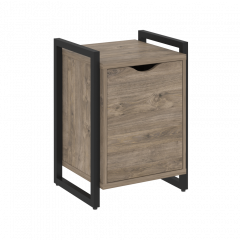 Loft Тумба на регулируемых опорах с распашным фасадом VR.L-T2.O Тиквуд тёмный/Чёрный металл 500*460*719