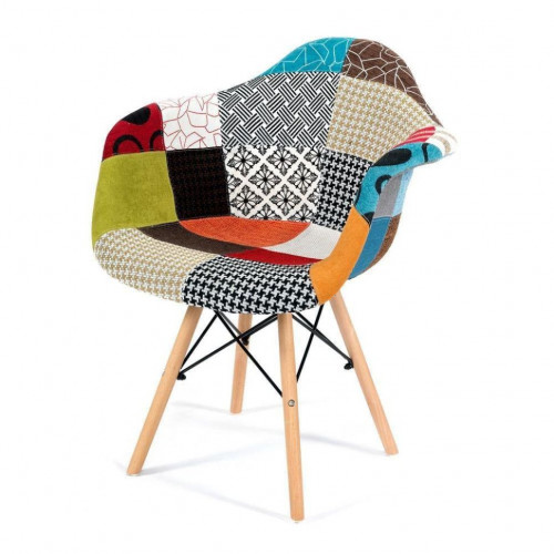 Кресло CINDY SOFT (EAMES) (mod. 101) / 1 шт. в упаковке, дерево береза/металл/мягкое сиденье/ткань, 65 х 62 х 80 см, мультицвет