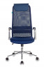 Кресло руководителя Бюрократ KB-9N синий TW-05N TW-10N сетка/ткань с подголов. крестов. металл хром