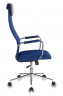 Кресло руководителя Бюрократ KB-9N синий TW-05N TW-10N сетка/ткань с подголов. крестов. металл хром