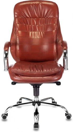 Кресло руководителя Бюрократ T-9950 светло-коричневый Leather Eichel кожа крестов. металл хром