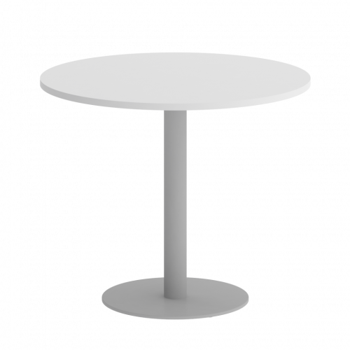 Home Office Стол круглый VR.SP-5-90.1 Белый бриллиант/Серый металл 900*900*753