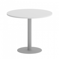 Home Office Стол круглый VR.SP-5-90.1 Белый бриллиант/Серый металл 900*900*753