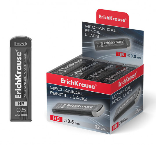 Грифель мех. Erich Krause Concept 20345 Megapolis 0.5мм HB черный 1цв. туба 20гриф.