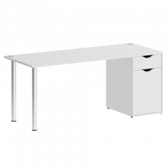 Home Office Стол письменный VR.SP-3-178.1 Белый бриллиант/Хром опоры 1780*720*750