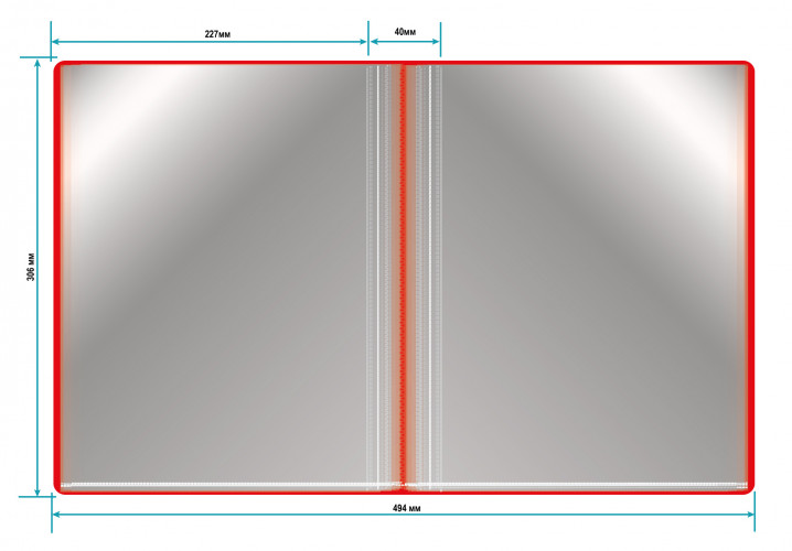 Папка с 100 прозр.вклад. Бюрократ -BPVN100RED A4 пластик 0.8мм торц.карм с бум. встав красный