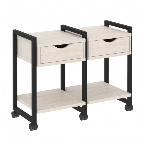 Loft Тумба на колесных опорах наборная. Вариант №1 VR.L-TN-1.K Денвер светлый/Чёрный металл 970*460*767
