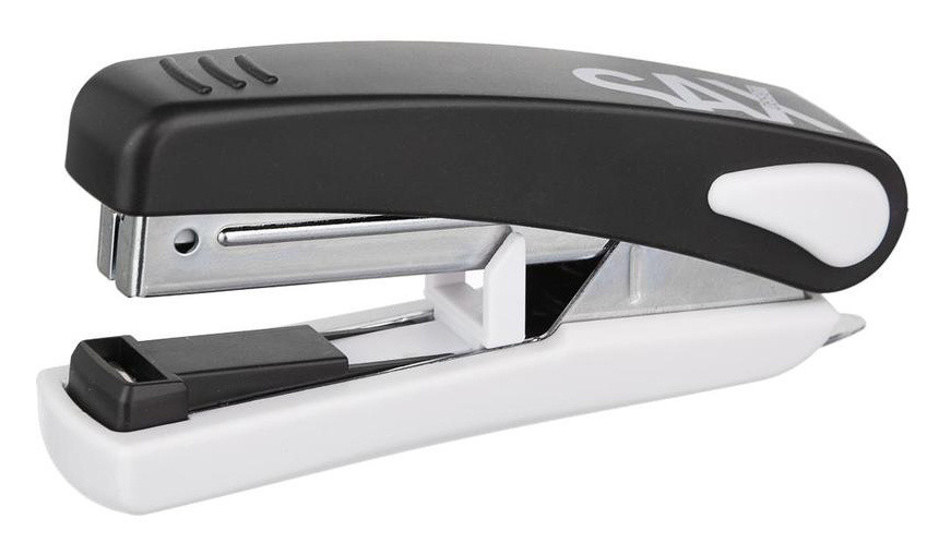 Степлер настольный SAX 519 N10 (20листов) встроенный антистеплер черный 100скоб пластик