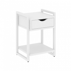 Loft Тумба на регулируемых опорах с ящиком и полкой VR.L-T1.O Белый бриллиант/Белый металл 500*460*719