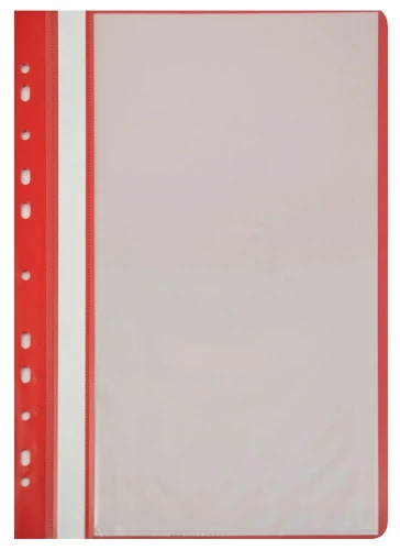 Папка-скоросшиватель Бюрократ -PS10RED A4 10 вкладышей боков.перф. пластик красный 0.12/0.16