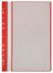 Папка-скоросшиватель Бюрократ -PS10RED A4 10 вкладышей боков.перф. пластик красный 0.12/0.16