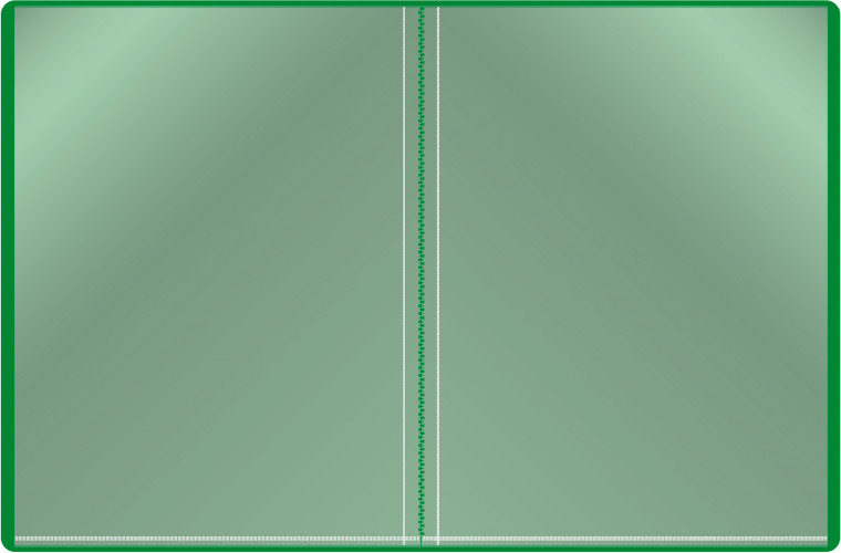 Папка с 10 прозр.вклад. Бюрократ -BPV10GRN A4 пластик 0.6мм торц.карм с бум. встав зеленый