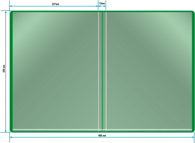 Папка с 10 прозр.вклад. Бюрократ -BPV10GRN A4 пластик 0.6мм торц.карм с бум. встав зеленый