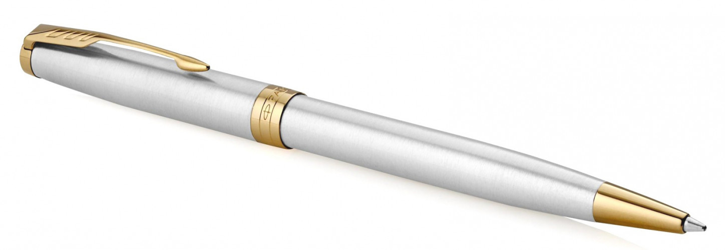 Ручка шариков. Parker Sonnet Core K527 (CW1931507) Stainless Steel GT M черн. черн. подар.кор.