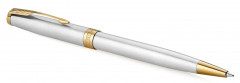Ручка шариков. Parker Sonnet Core K527 (CW1931507) Stainless Steel GT M черн. черн. подар.кор.