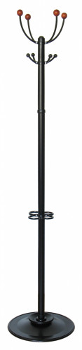 Вешалка напольная Бюрократ Квартет З КВАРТЕТ З/BLACK черный основание круг наконечники вишневый крючки черный для верхней одежды метал. (упак.:1шт)