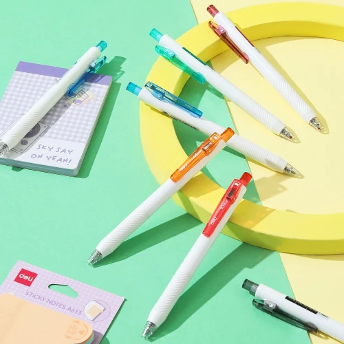 Ручка гелев. автоматическая Deli EG22-OR белый/оранжевый d=0.5мм оран. черн. кор.