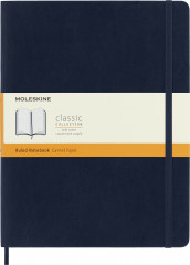Блокнот Moleskine CLASSIC SOFT QP621B20 XLarge 190х250мм 192стр. линейка мягкая обложка синий сапфир