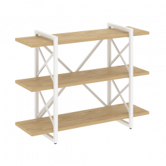 Loft Стеллаж на регулируемых опорах-3 полки VR.L-MST.O-3.8V Тиквуд светлый/Белый металл 1200*400*910