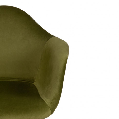 Кресло CINDY SOFT (EAMES) (mod. 101), дерево береза/металл/мягкое сиденье/ткань, 61 х 60 х 80 см , зеленый (HLR 54)/натуральный