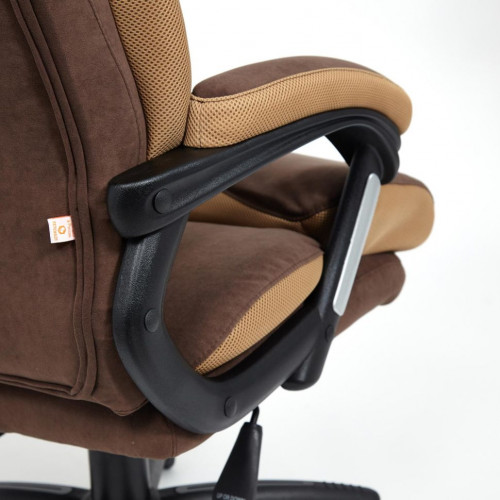 Кресло DUKE, флок/ткань, коричневый/бронза, 6/TW-21