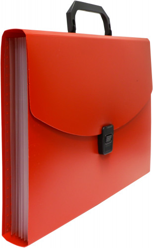 Портфель Бюрократ -BPP6RED 6 отдел. A4 пластик 0.7мм красный