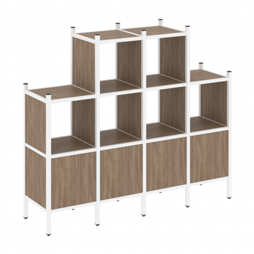 Loft Прямой стеллаж наборный VR.L-16 Дуб аризона/Белый металл 1694*446*1458