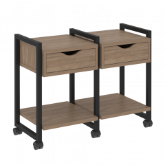 Loft Тумба на колесных опорах наборная. Вариант №1 VR.L-TN-1.K Дуб аризона/Чёрный металл 970*460*767