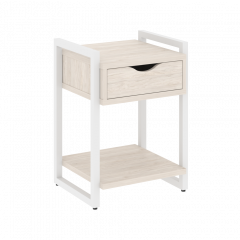 Loft Тумба на регулируемых опорах с ящиком и полкой VR.L-T1.O Денвер светлый/Белый металл 500*460*719