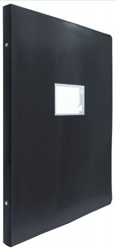 Папка на 4-х кольцах Бюрократ -0827VA3BLCK A3 верт. пластик 0.8мм кор.27мм черный