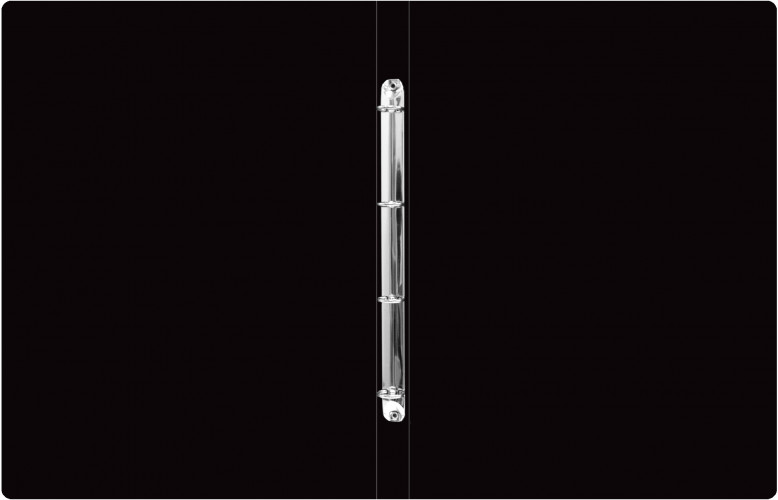 Папка на 4-х кольцах Бюрократ -0827VA3BLCK A3 верт. пластик 0.8мм кор.27мм черный