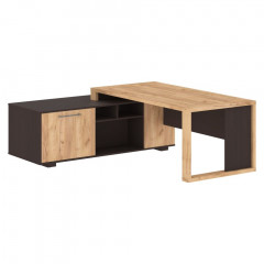 Стол руководителя с тумбой ACT 2118(L) Дуб Бофорд/Венге Магия 2100х1800х750 ALTO