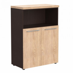 Шкаф с глухими малыми дверьми и топом AMC 85.3 Дуб Девон/Венге Магия 850х456х1201 ALTO