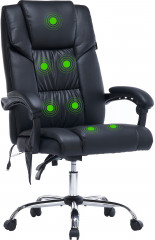 Кресло Cactus с вибромассажем CS-CHR-OC02M-BK черный эко.кожа крестов. сталь