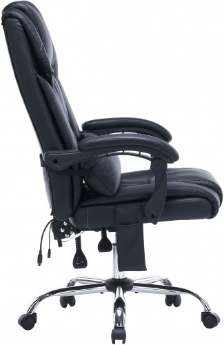 Кресло Cactus с вибромассажем CS-CHR-OC02M-BK черный эко.кожа крестов. сталь